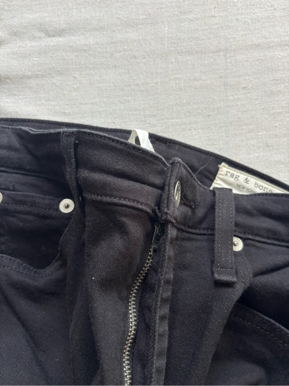 Rag & Bone Casey High Rise Ankle Flare Jeans 28 Black Crop WDD22F2917N5BL $258 - Picture 3 of 10
